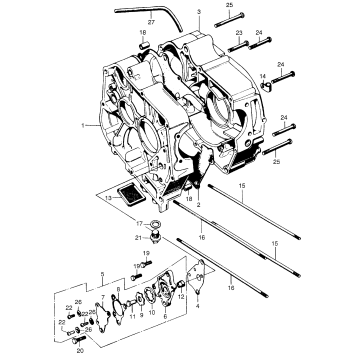 CRANKCASE + OIL PUMP