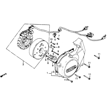 CM450A LEFT CRANKCASE COVER + ALTERNATOR
