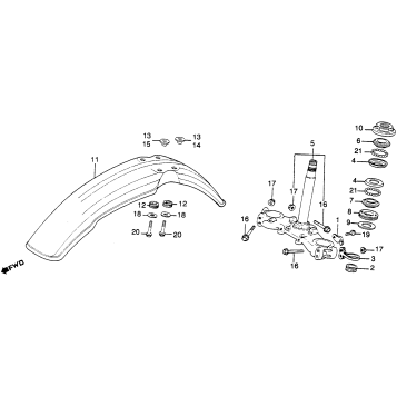 STEERING STEM + FRONT FENDER