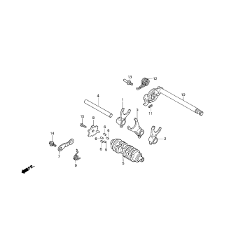 GEARSHIFT DRUM + GEARSHIFT FORK