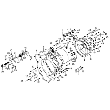 KICK STARTER + CLUTCH COVER + REAR CASE