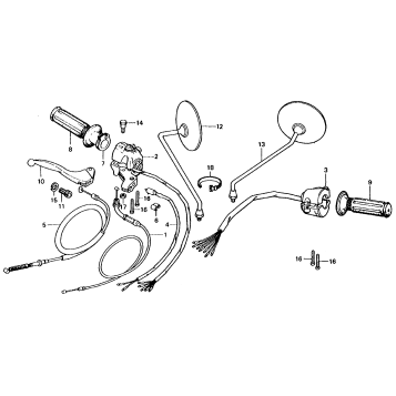 HANDLE LEVER + SWITCH + CABLE K4-79