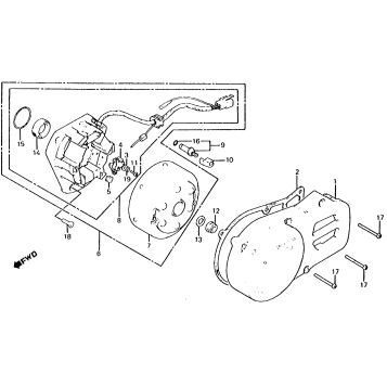 LEFT CRANKCASE COVER + ALTERNATOR