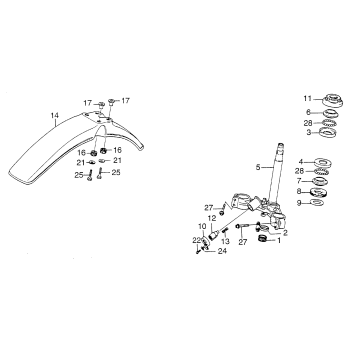 STEERING STEM + FRONT FENDER
