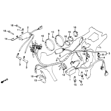 WIRE HARNESS + IGNITION COIL + C.D.I. UNIT