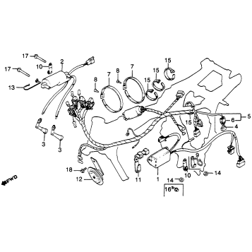 WIRE HARNESS + IGNITION COIL + C.D.I. UNIT
