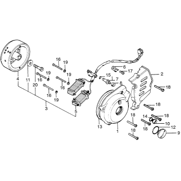 LEFT CRANKCASE COVER + ALTERNATOR