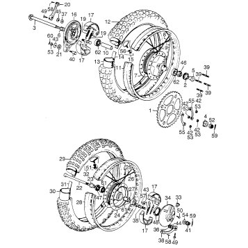 FRONT WHEEL + REAR WHEEL