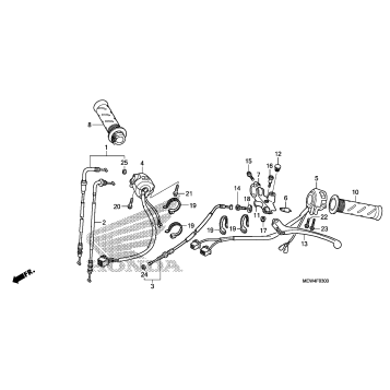 HANDLE LEVER + SWITCH + CABLE