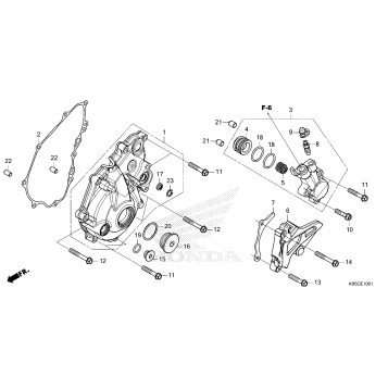 LEFT CRANKCASE COVER     (CRF250RWE)