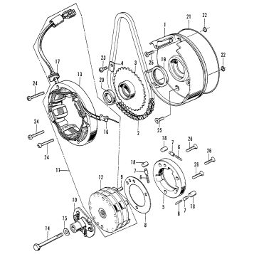 STARTING CLUTCH + ALTERNATOR