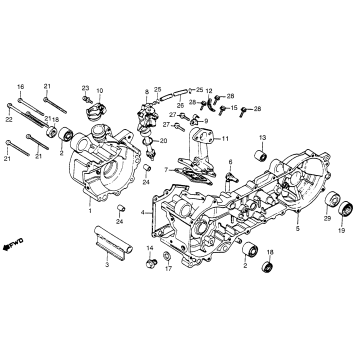 CRANKCASE + OIL PUMP + REED VALVE 81
