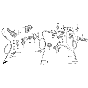 HANDLE LEVER + SWITCH + CABLE ('04-'07)