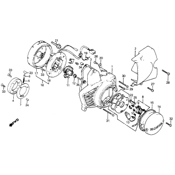 LEFT CRANKCASE COVER ALTERNATOR