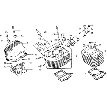 CYLINDER HEAD + CYLINDER