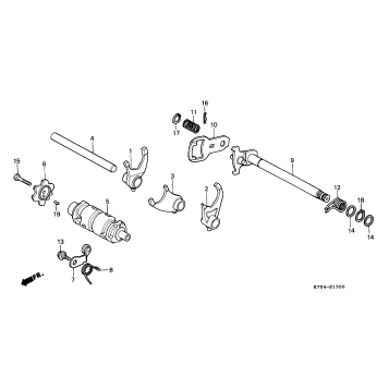 GEARSHIFT DRUM + GEARSHIFT FORK