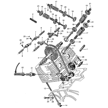 CAMSHAFT + VALVE + CAM CHAIN