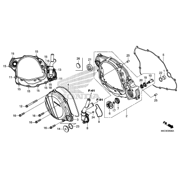 RIGHT CRANKCASE COVER    @WATER PUMP
