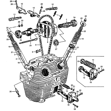 CAMSHAFT + VALVE + CAM CHAIN