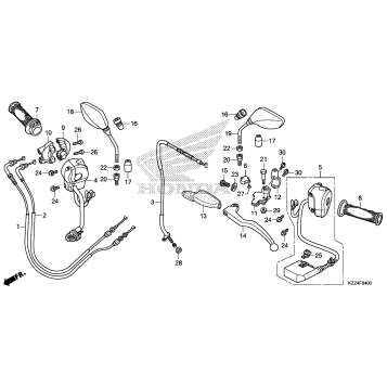 HANDLE LEVER@SWITCH@CABLE@MIRROR
