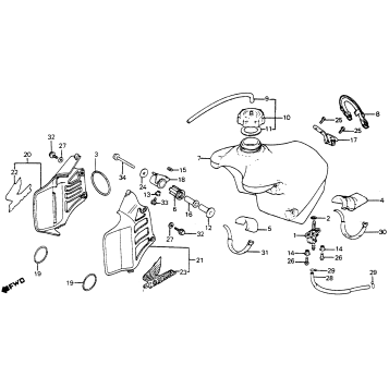 FUEL TANK + RADIATOR SHROUD 82