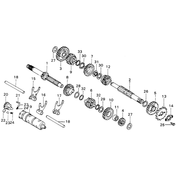 TRANSMISSION + SHIFT FORK