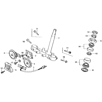 STEERING STEM + HORN