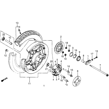 CM400C REAR WHEEL 81