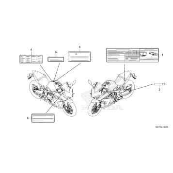 CAUTION LABELS           (CBR650RAC)