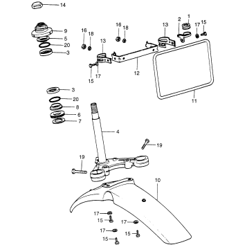 STEERING STEM + FRONT FENDER