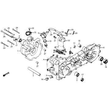 CRANKCASE + OIL PUMP + REED VALVE 79-80