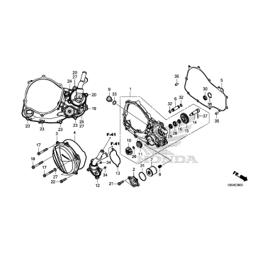 RIGHT CRANKCASE COVER    @WATER PUMP