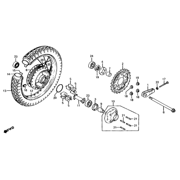 CB650 REAR WHEEL 80-82