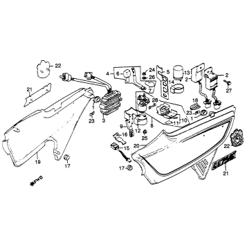 SIDE COVER + SPARK UNIT + REGULATOR