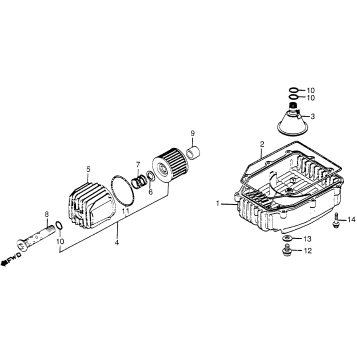 OIL FILTER + OIL PAN
