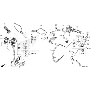HANDLE SWITCH@GRIP@CABLE @MIRROR