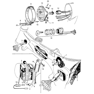 HEADLIGHT + BATTERY + WIRE HARNESS