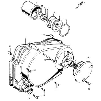 RIGHT CRANKCASE COVER + OILFILTER