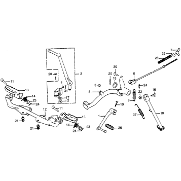 GEARSHIFT PEDAL + SIDE STAND + FOOTPEGS