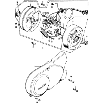 LEFT CRANKCASE COVER + ALTERNATOR