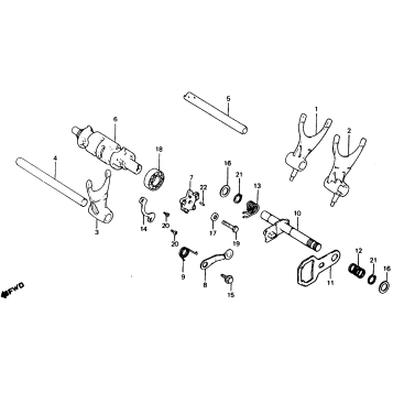 SHIFT DRUM + SHIFT FORK 81-82