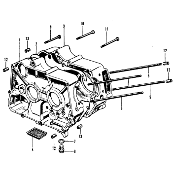 CRANKCASE + CYLINDER STUD