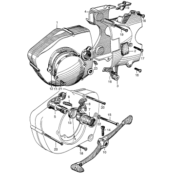CLUTCH ADJUSTER + LEFT CRANKCASE COVER