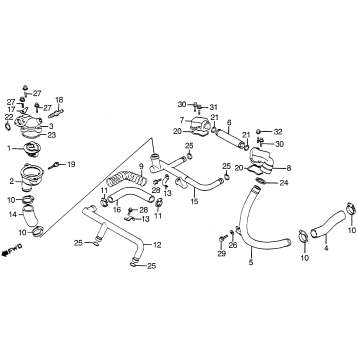WATER PIPE + THERMOSTAT
