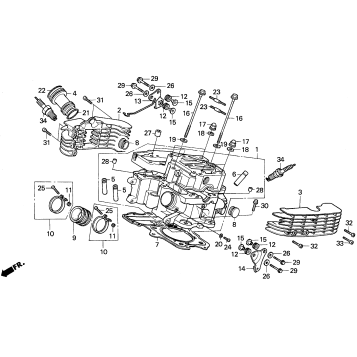 VT1100C REAR CYLINDER HEAD