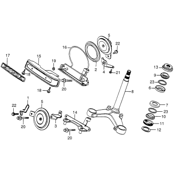 STEERING STEM + HORN