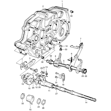 GEAR CHANGE + RIGHT CRANKCASE