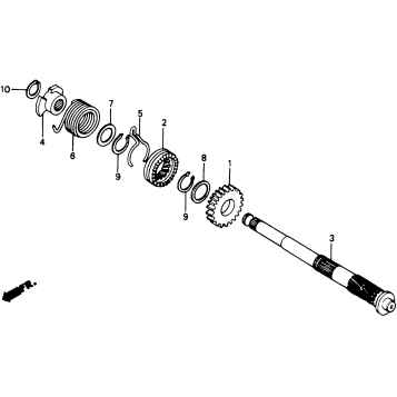 KICK STARTER SPINDLE