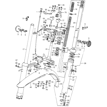 FRONT FORK + STEERING STEM
