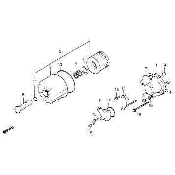 OIL FILTER + WATER PUMP COVER